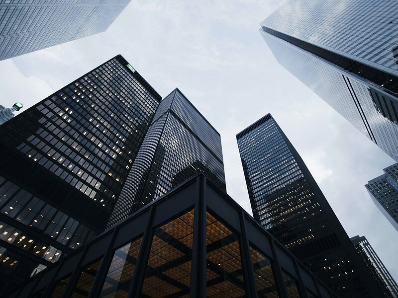 Downtown office towers representing the Raleigh business district